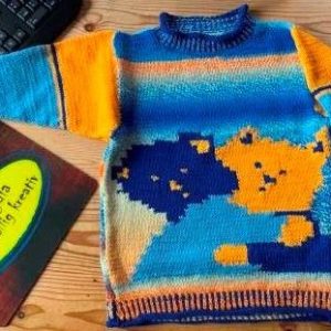 Wollpaket „ich-hab-dich-lieb-Bärchenpullover“ mit Anleitung und Wolle