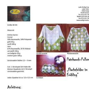 Anleitung Patchworkpullover „Flachsfelder im Frühling“