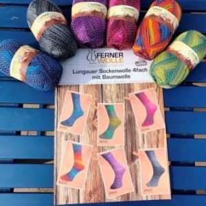 Ferner Sockenwolle 4-fach mit Baumwolle – 100 g Knäuel