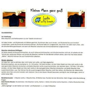 Anleitung Kinderpullover „Kleiner Mann ganz groß“ Größe 80 – 146